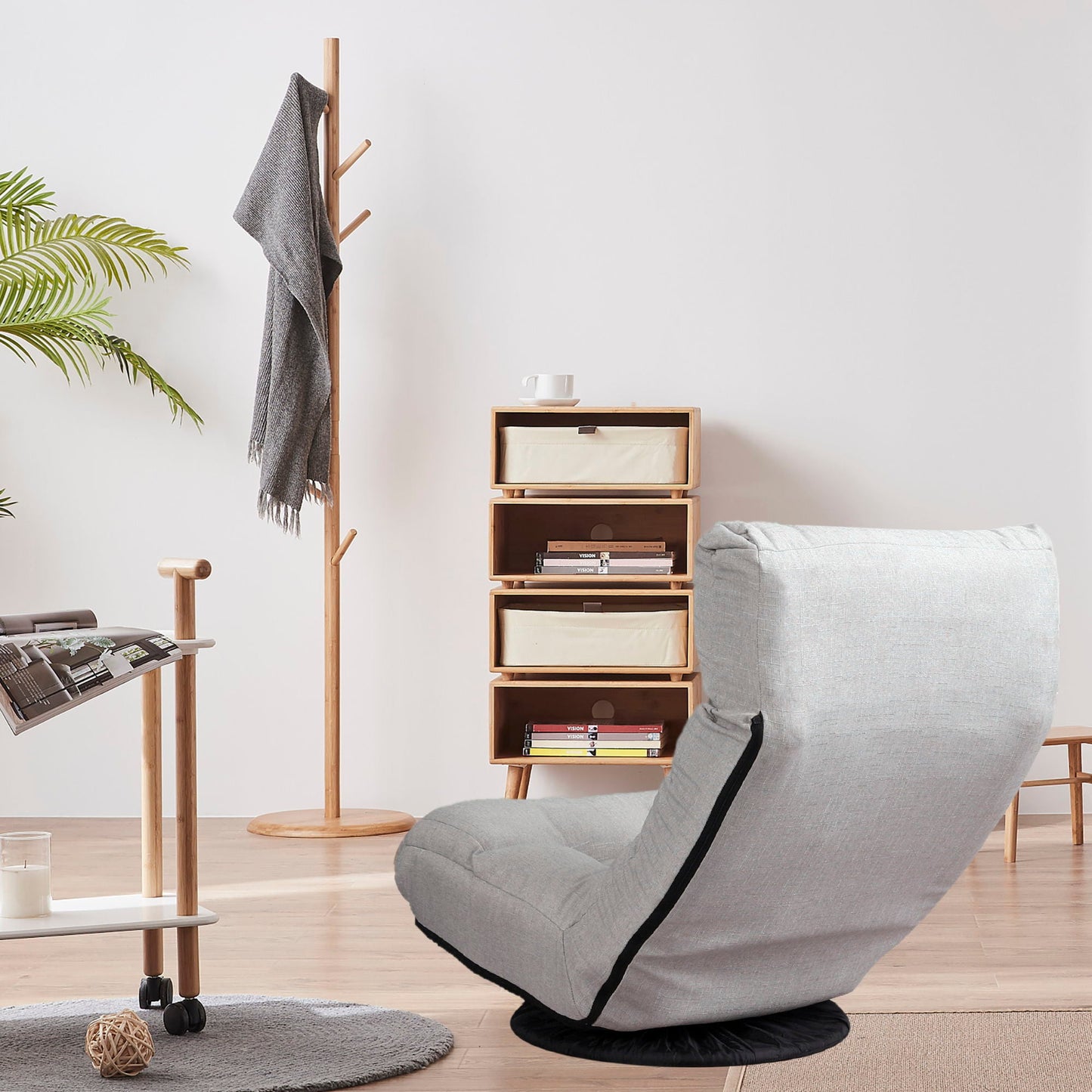 Adjustable Japanese Reclining Floor Chair Sofa With Metal Frame For Living Room