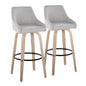 Hannah - Transitional Fixed Height Barstool With Swivel With Round Footrest (Set of 2)