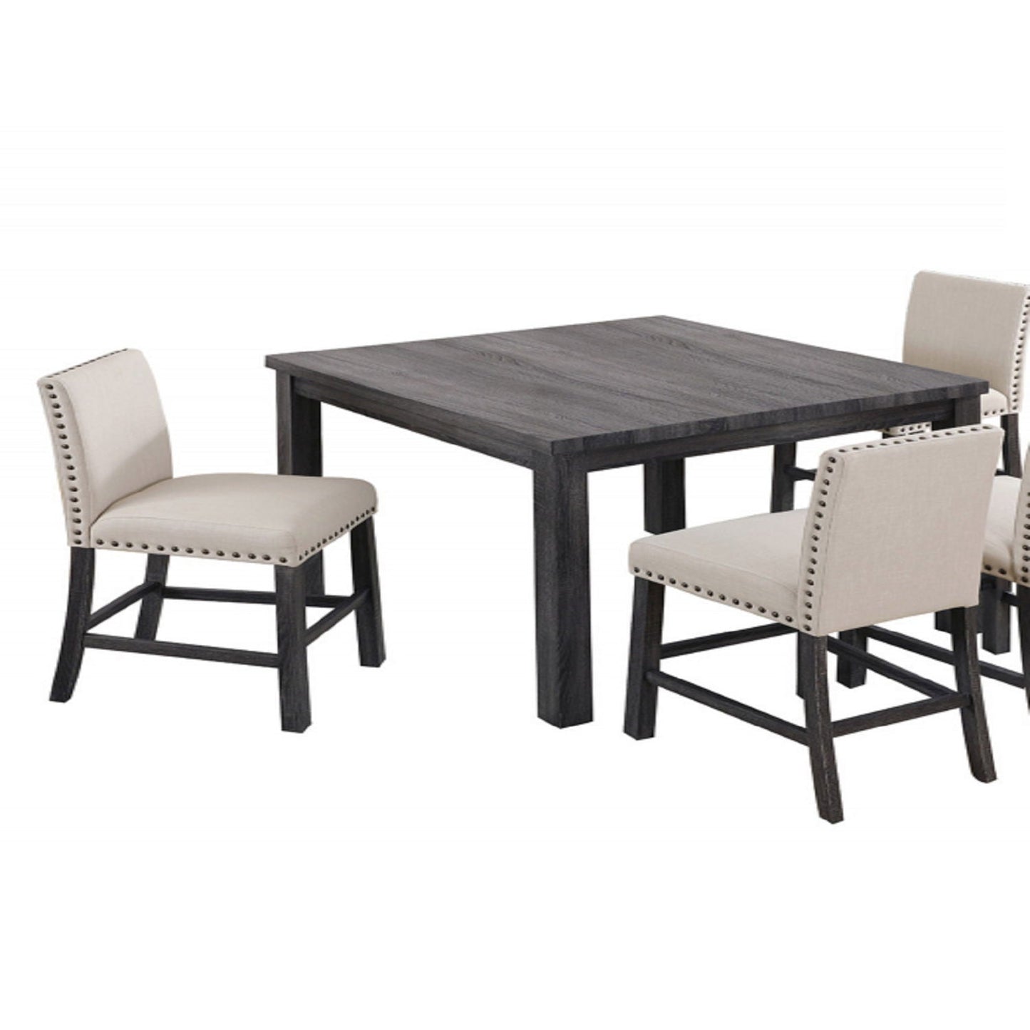 Upholstered Counter Dining Chair, Nailhead Trim (Set of 2) - Natural