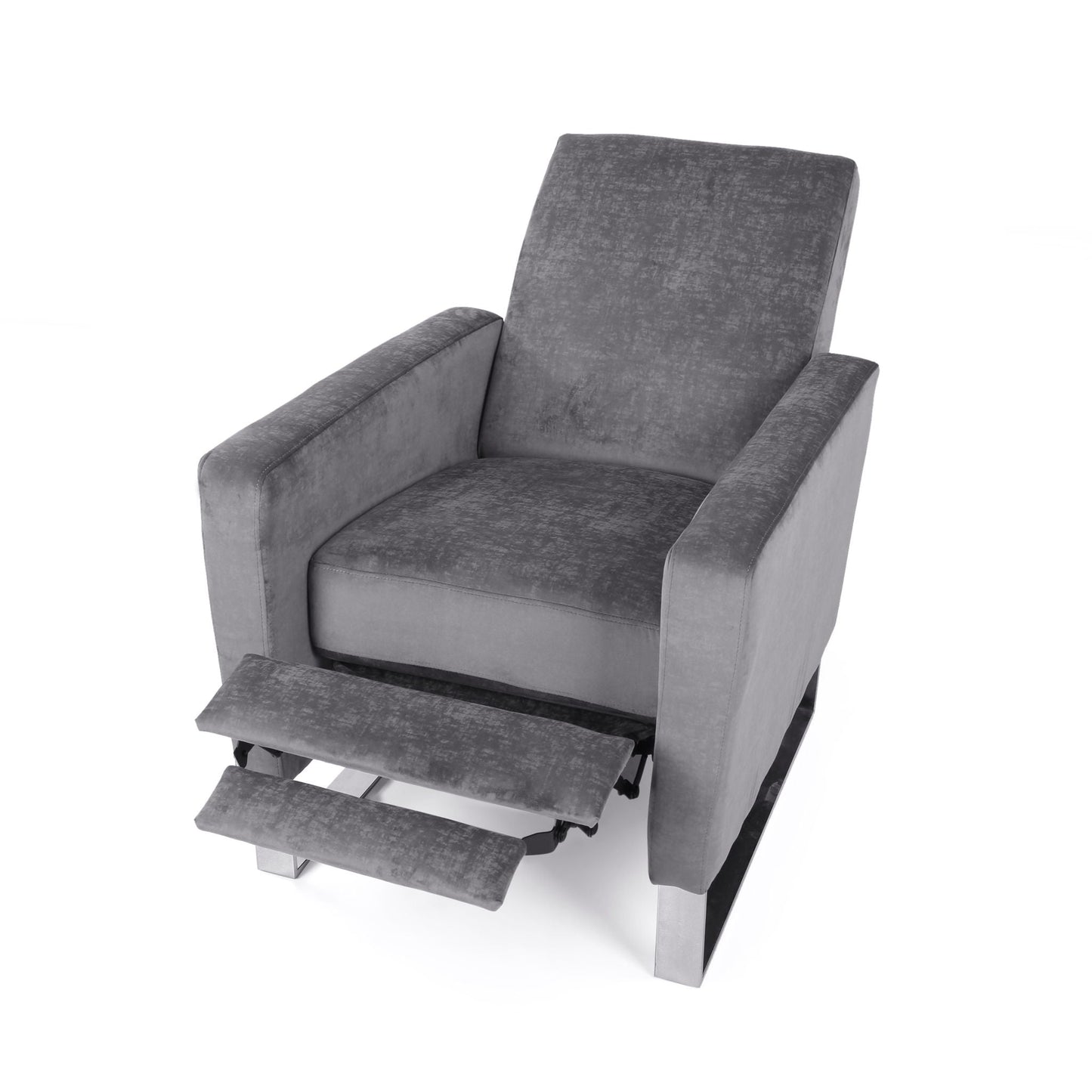 Bolt Upholstered Recliner Chair With Stainless Steel Base - Gray / Chrome