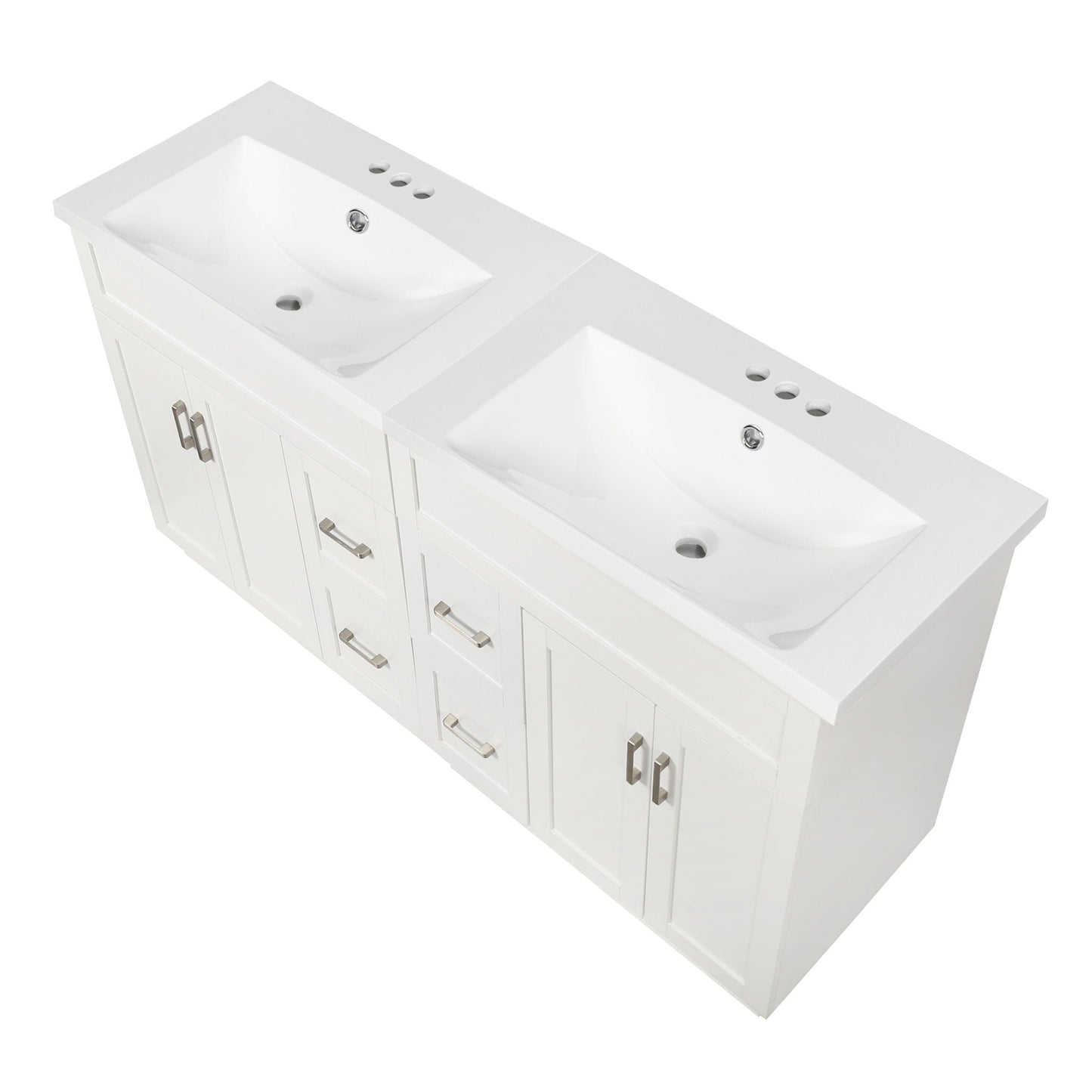 Bathroom Vanity With 2 Doors, 2 Drawers, Adjustable Shelf, Hidden Slides & Soft Close Hinges