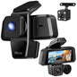 1080P FHD 3 Channel WiFi Dash Cam 170¡ Wide Angle Triple Car Camera With IR Night G-Sensor Motion Detection Loop Recording App Control Support 128G Ma
