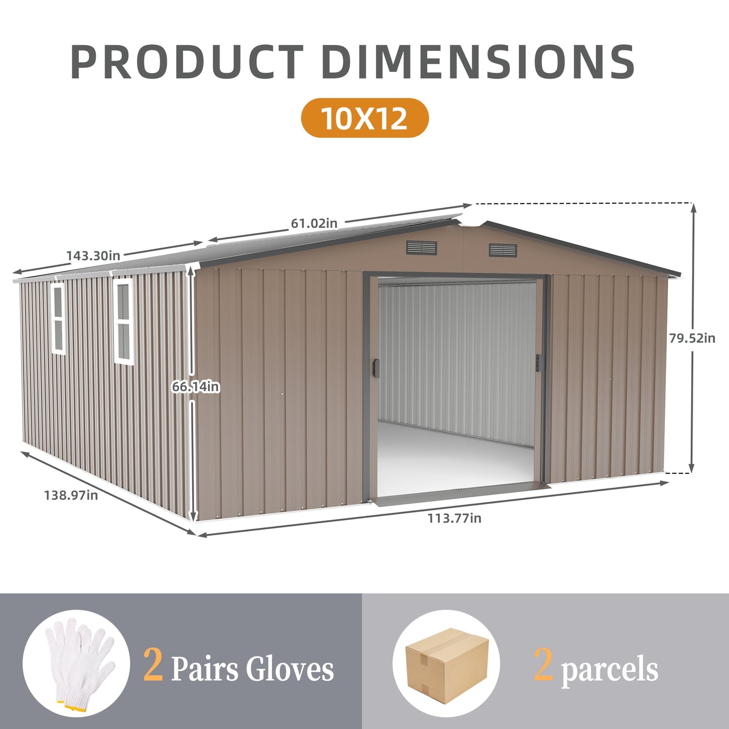 Campcraft 10x12ft Color Steel Plate Storage Shed