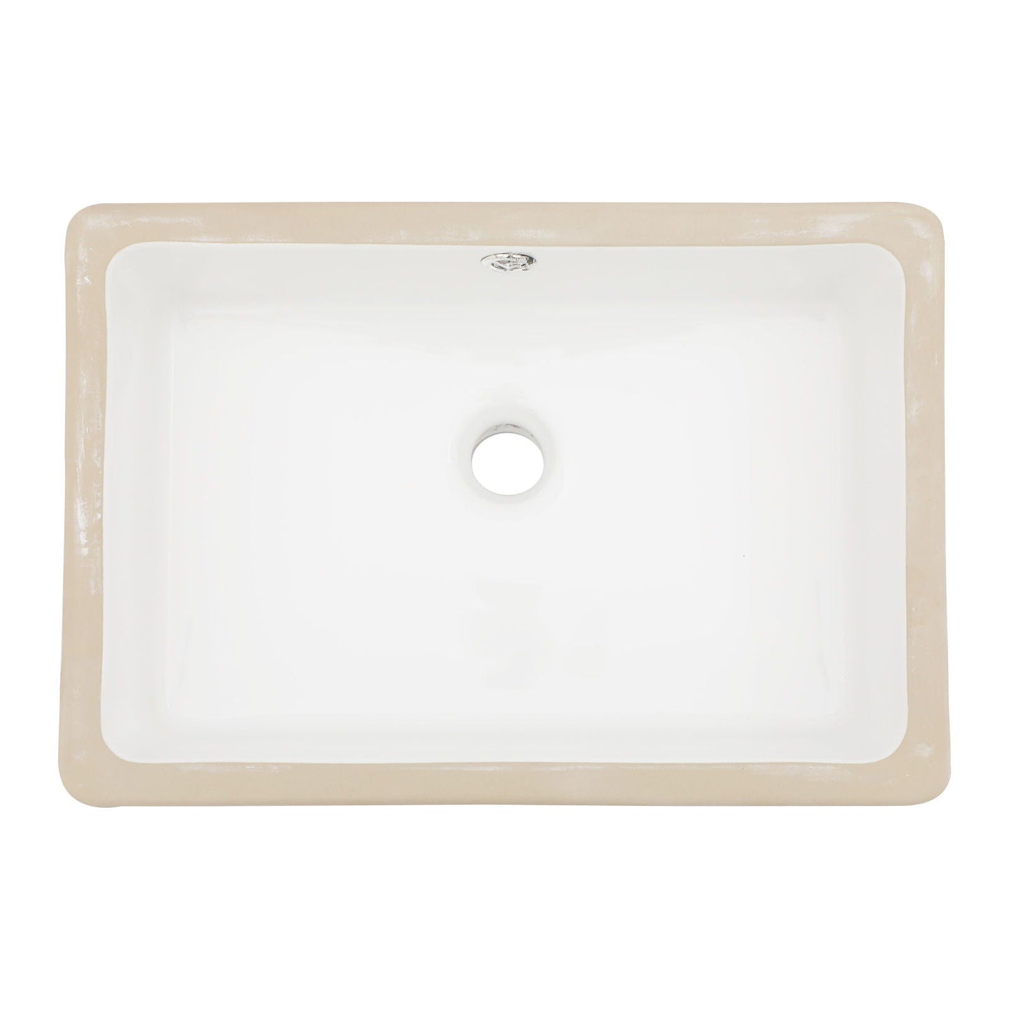 Modern Ceramic Rectangular Undermount Bathroom Sink With Overflow