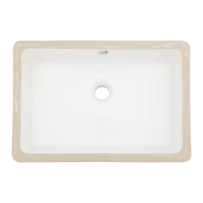 Modern Ceramic Rectangular Undermount Bathroom Sink With Overflow