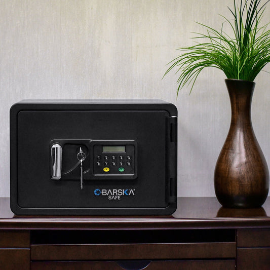 0.54 Cubic Ft Keypad Fireproof Security Safe - Black