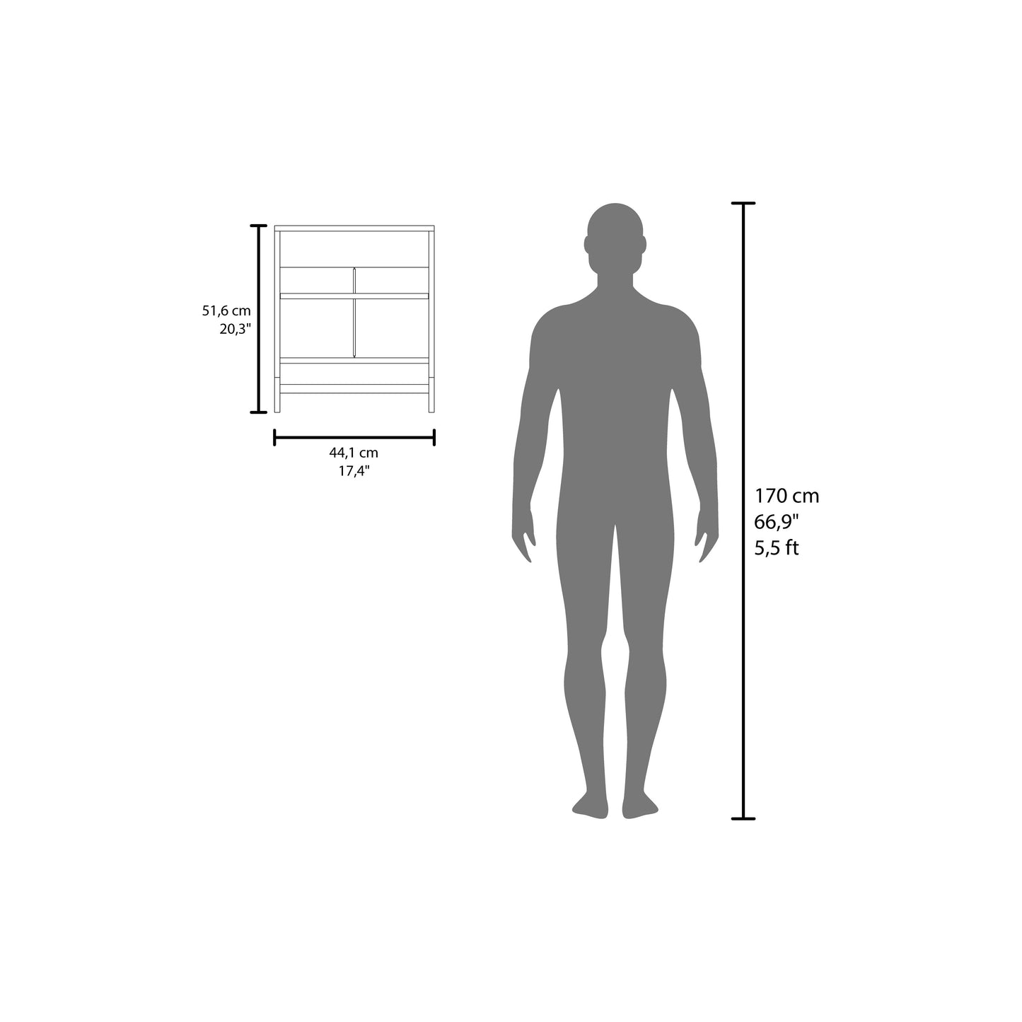 Medicine Cabinet 20.30" H with 2 Shelves and 2 Doors