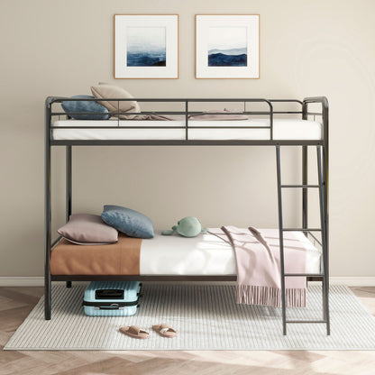 Carson Metal Twin Over Twin Bunk Bed Glossy Black
