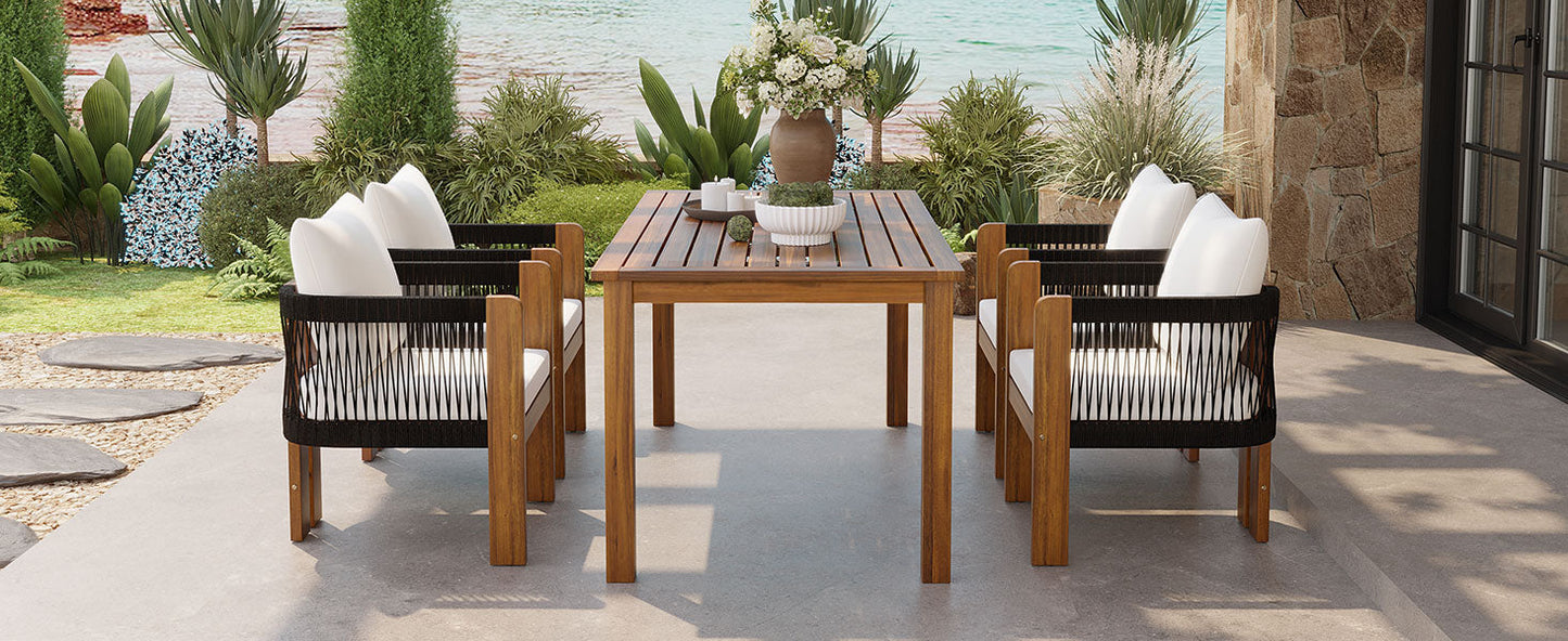 U_STYLE Luxury 5-Piece Outdoor Patio Dining Set for 4