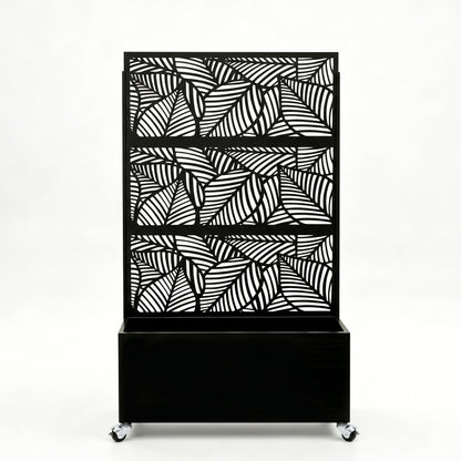 Leaf Pattern Privacy Screen with Planter Box