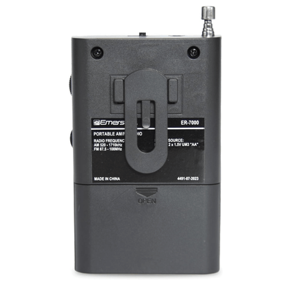 Emerson Portable AMFM Radio with Built-In Speaker and Easy Removable Belt Clip