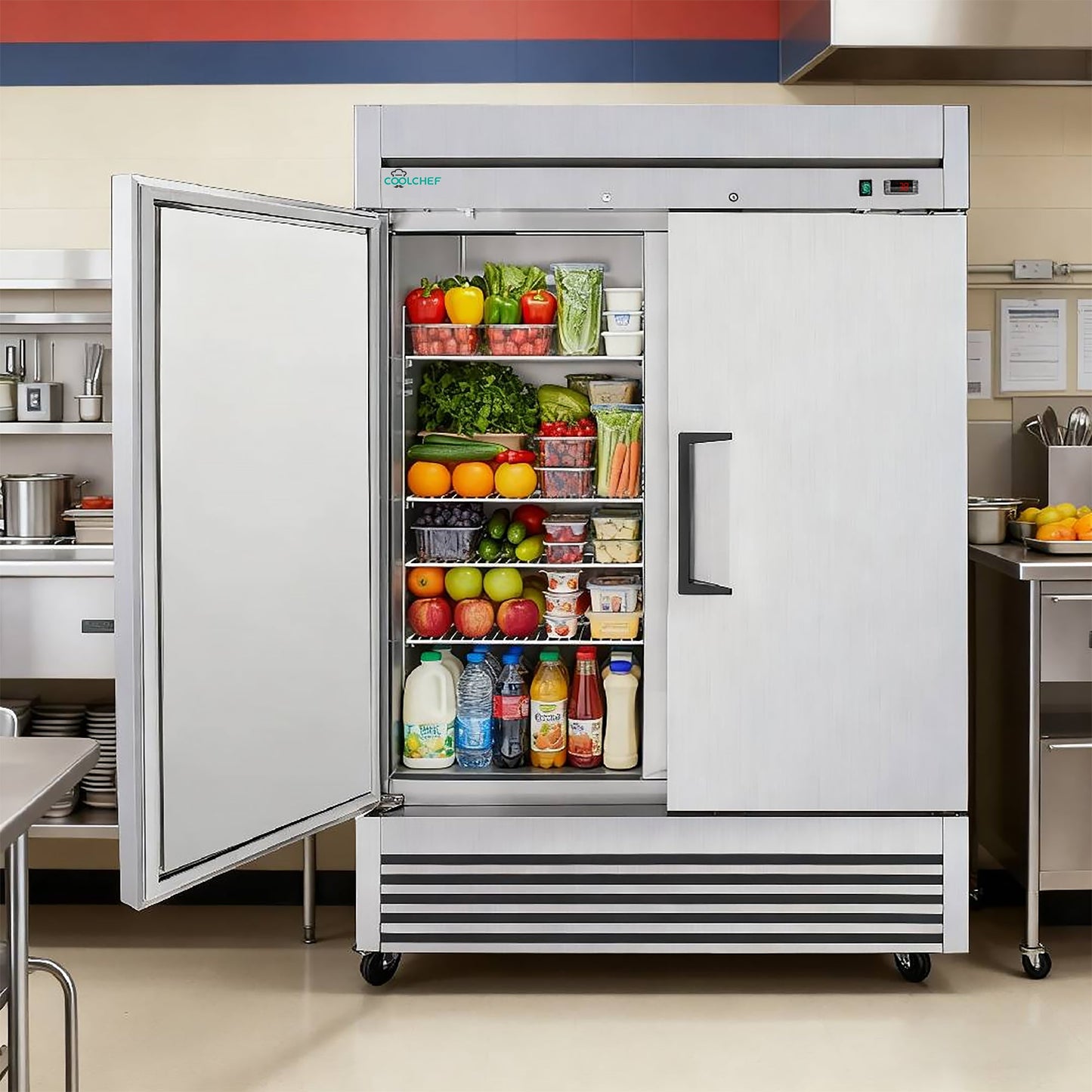 54" Commercial Stainless Steel Reach-In Freezer