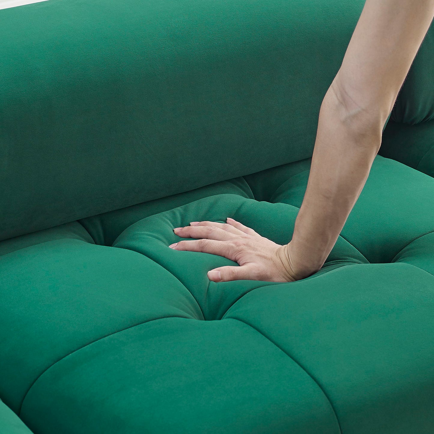 Modular Sectional Sofa, Button Tufted Design With Diy L-Shaped Layout, Reversible Ottoman