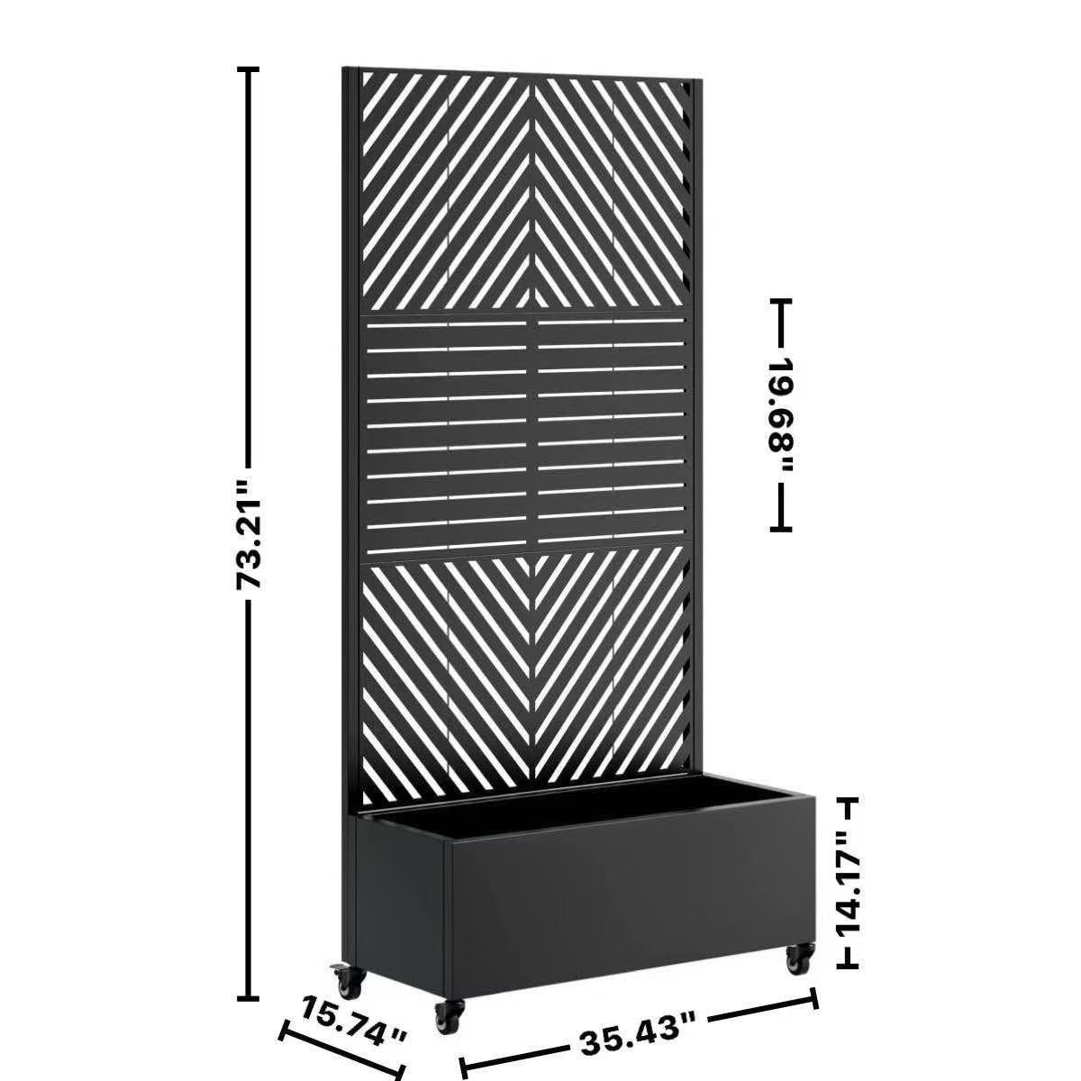 Metal Planter Box with Trellis, 73'x35'x16 Raised Garden Bed