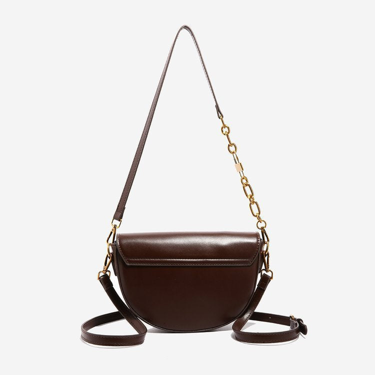 Minimalist Small Square Shoulder Bag Saddle