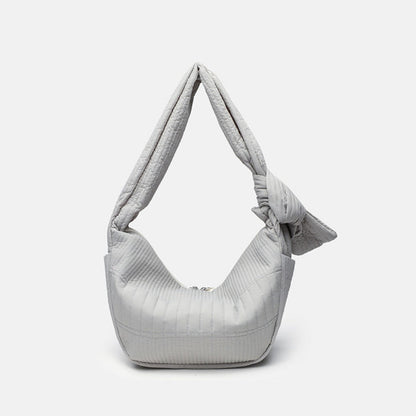 Elegant Folded Hobo Bag Ladies - Lightweight Large Capacity Shoulder Bag & Casual Cloth Crossbody Bag