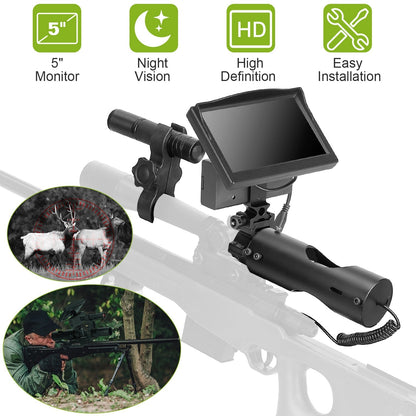 Night Vision Scope Digital Camera Infrared Rifle Scope 850nm Hunting Scope System w/ IR Torch System 5Ó Monitor