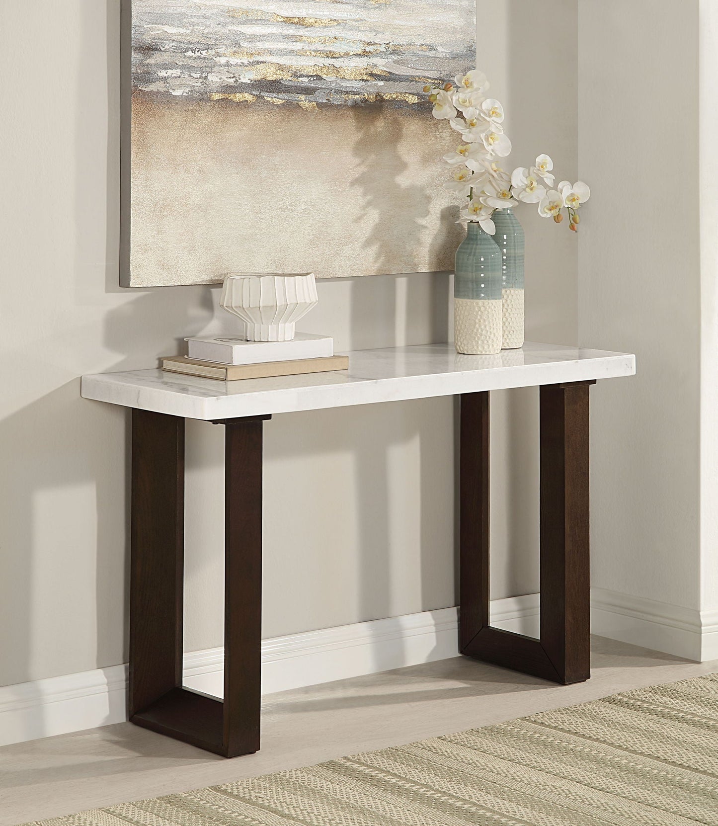 Edwyn Natural Marble Top End Table