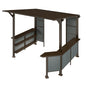 9X10FT Hardtop Grill Gazebo, Lean To Outdoor BBQ Gazebo with Storage Shelves and Expansion Platform