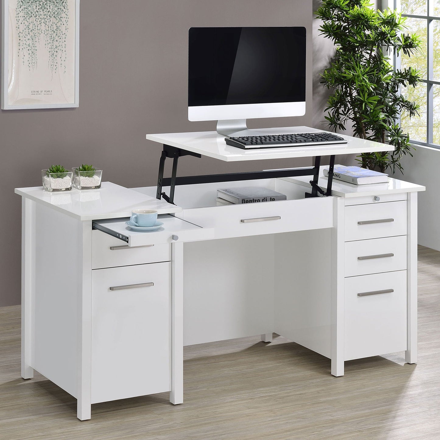 Rayna - 4 Drawer Office Desk With Lift-Top