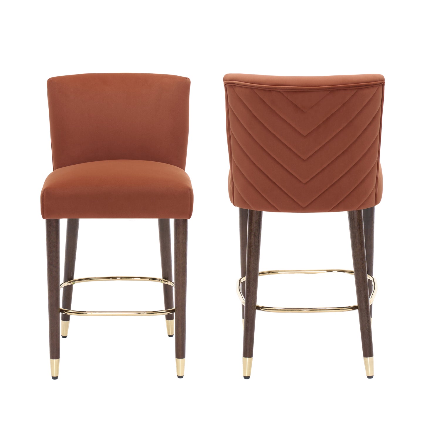 27-Inch Modern Counter Stool with Fabric Seat and Footrest
