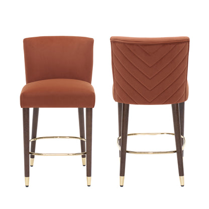 27-Inch Modern Counter Stool with Fabric Seat and Footrest