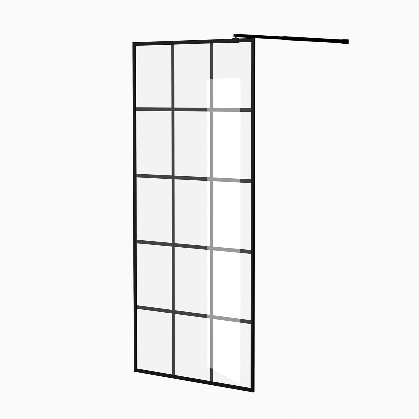 Framed Glass Shower Screen - Matte Black