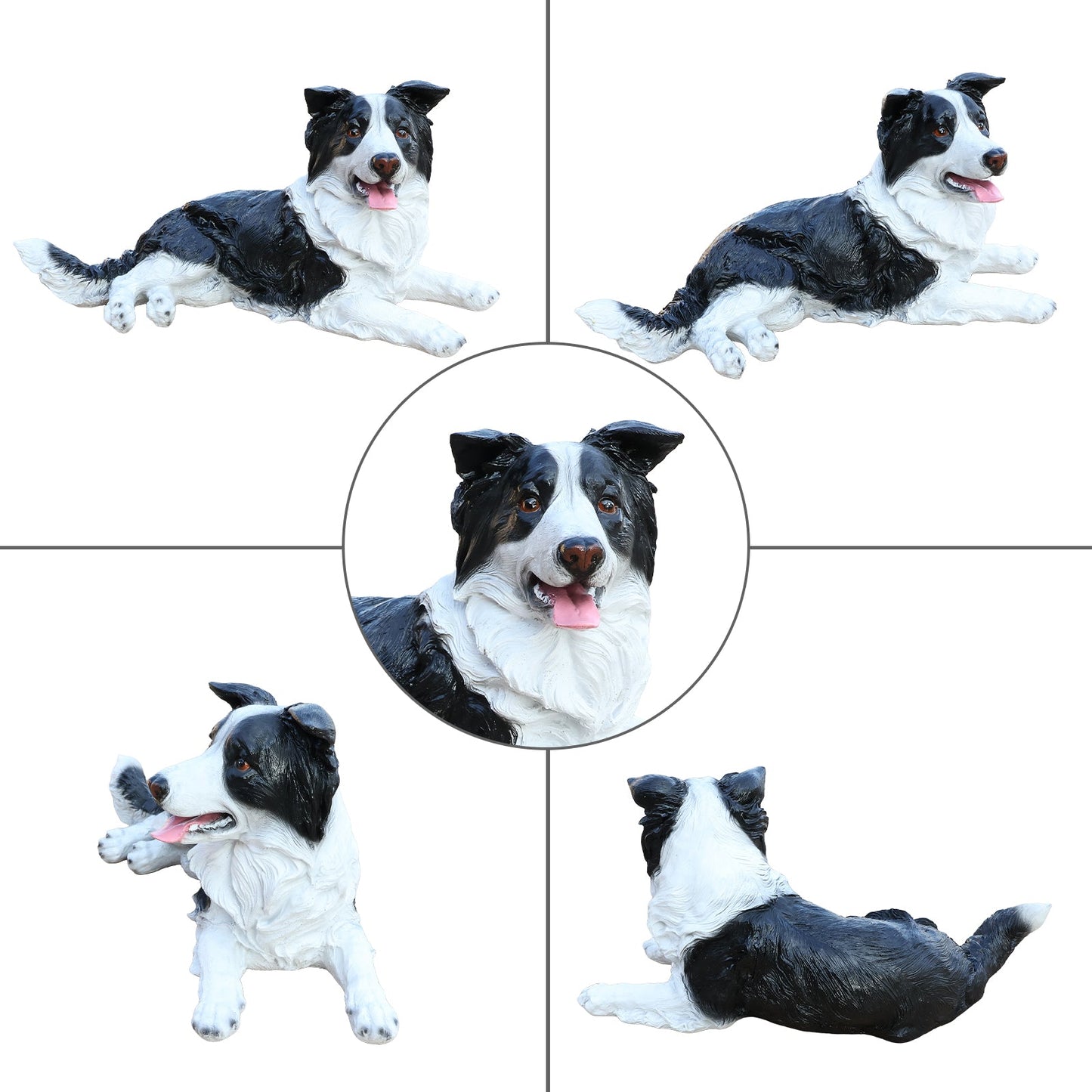 Outdoor Garden Border Collie Dog Statue Greeter