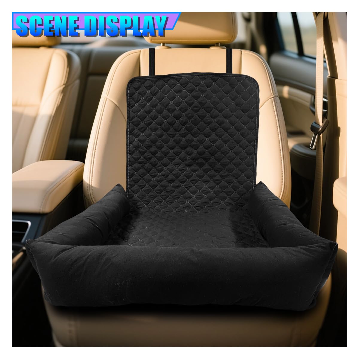 Dog Car Seat For Small Medium Dogs, Pet Front Seat Protector, Black Waterproof & Scratch-Proof Dog Car Seat Cover Booster Sofa, Non-Slip Portable Travel Safety Pet Carrier Bed For Car Truck SUV