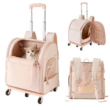 Japan-Korea Pet Carrier With Wheels, Portable And Large Capacity For Outings