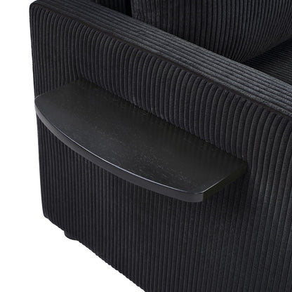 Sleeper Sofa With Foldable Mattress, USB Ports, Side Table & Storage Pocket