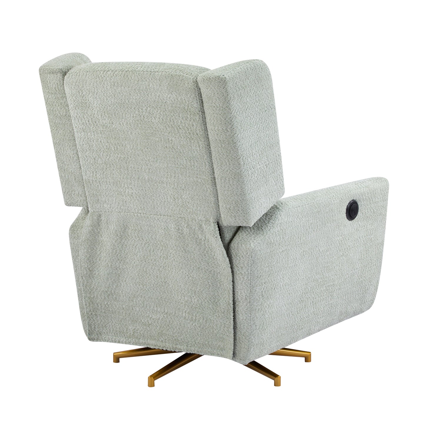 Power Recliner Chair Swivel with Boucle Upholstery and 360° Swivel