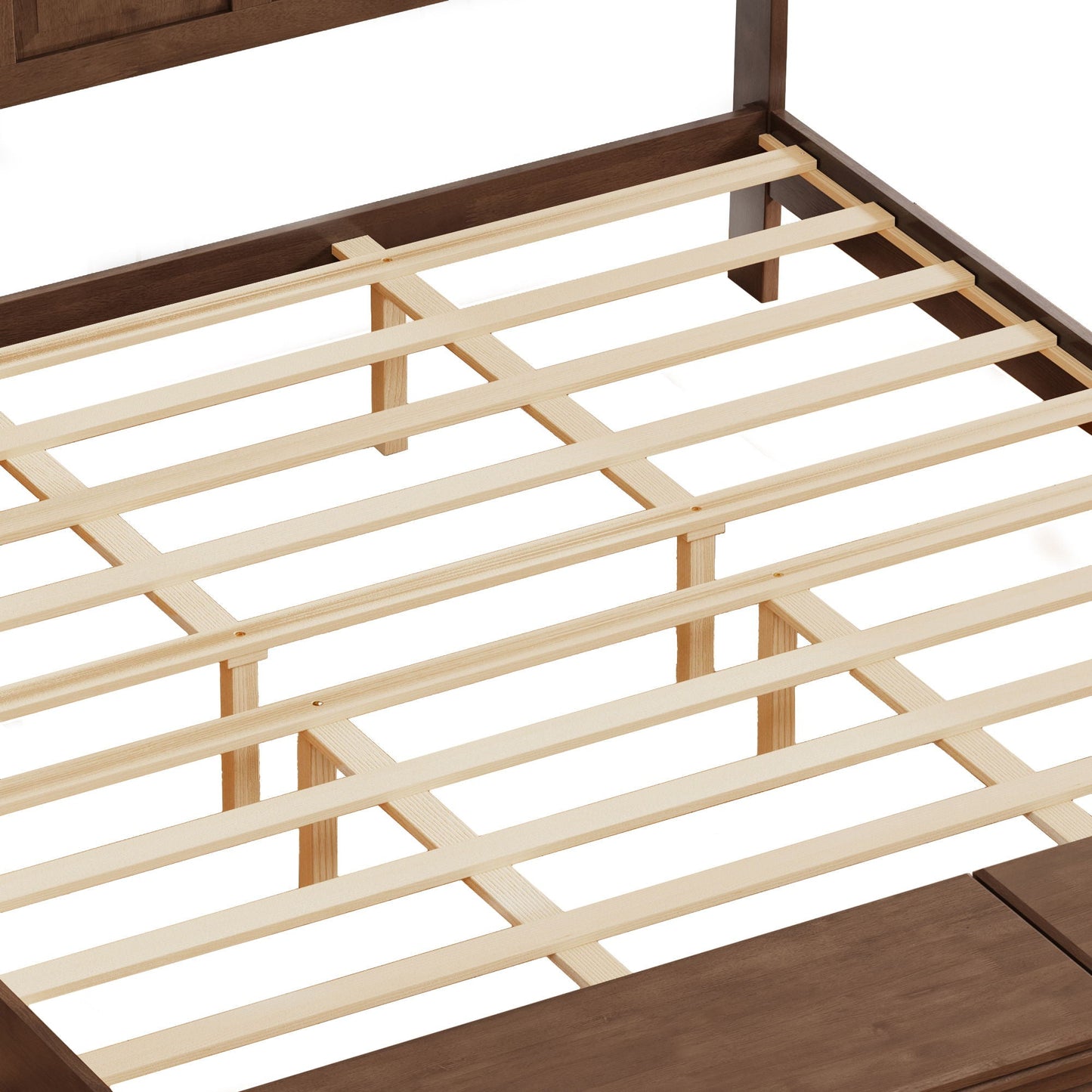 Sleigh Bed Frame With Tall Headboard And Storage Bench