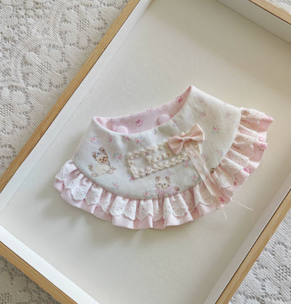 Cute Lace-trimmed Scarf With A Bow Decoration