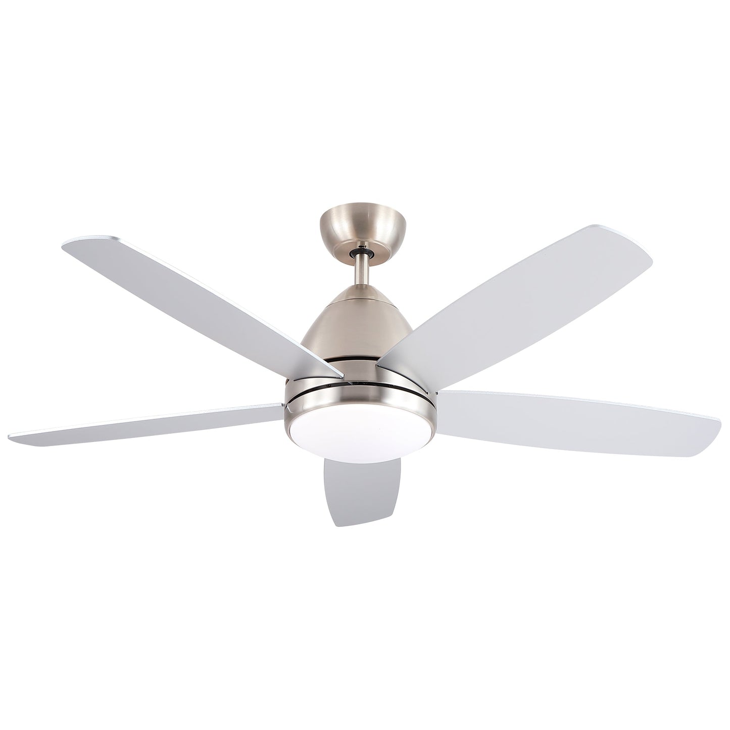 52 in. Indoor Brushed Nickel Ceiling Fan with Integrated LED Light Kit and Remote