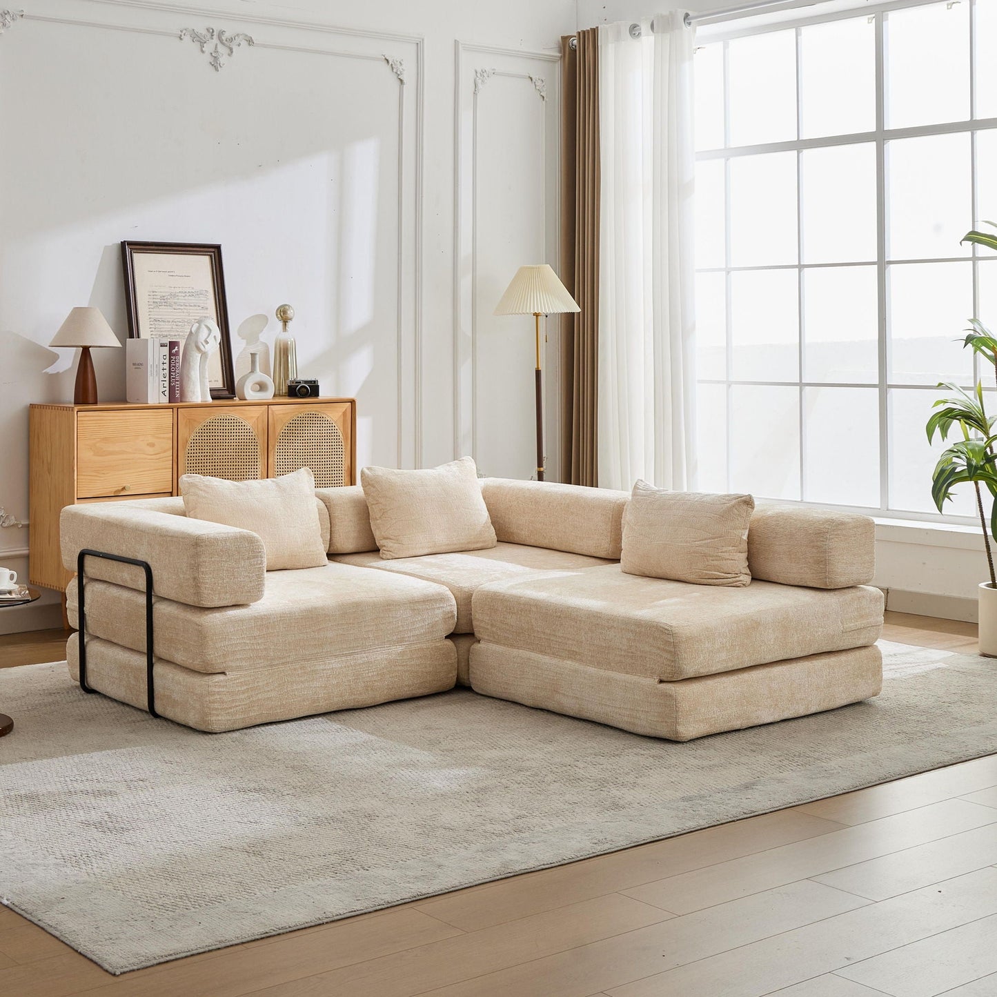 Convertible Floor Sofa Bed, Boneless Modular Sectional Sofa For Living Room