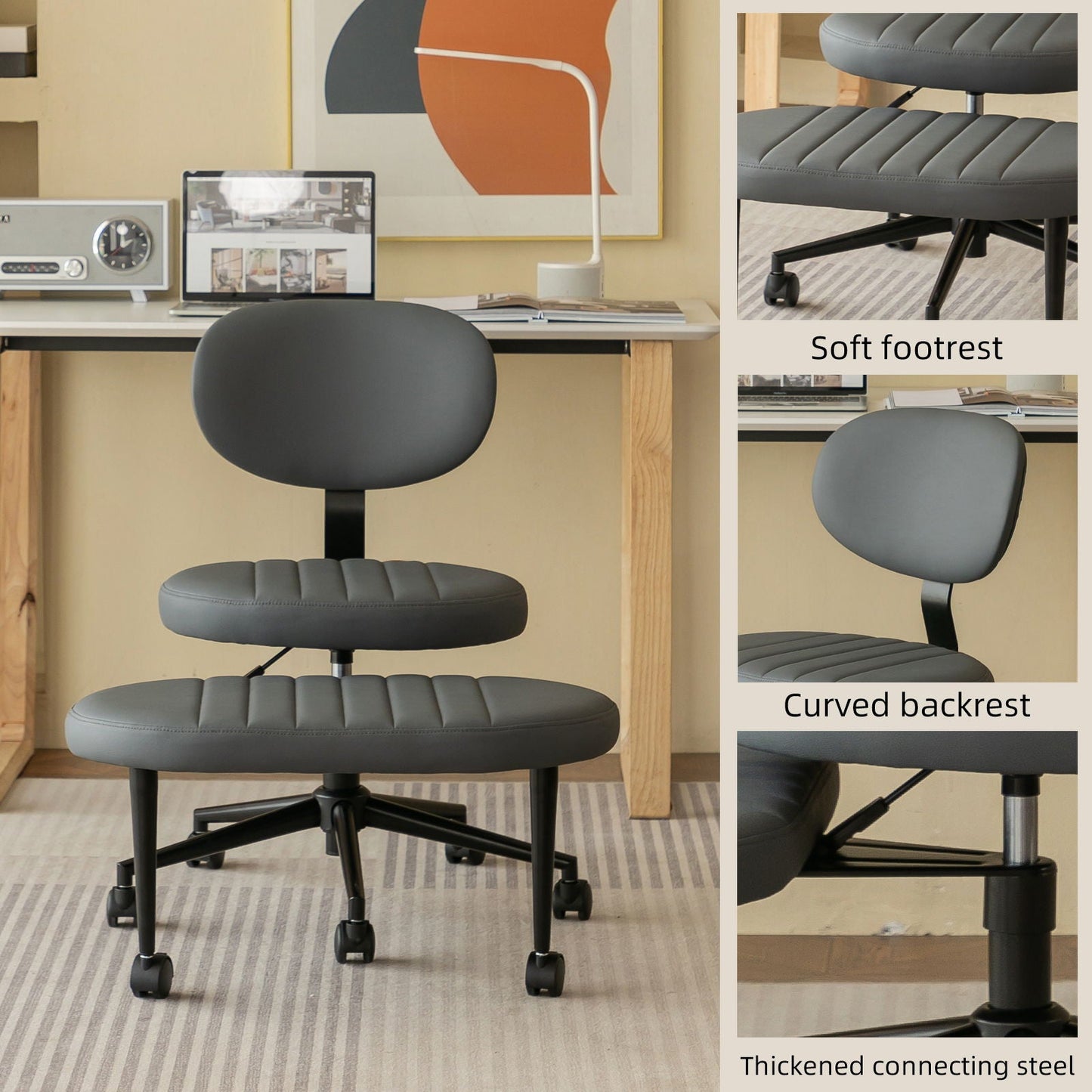Ergonomic Cross Legged Office Chair With Back Support