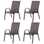 4 Piece Patio Chairs Set with Breathable Textilene Fabric (Brown)