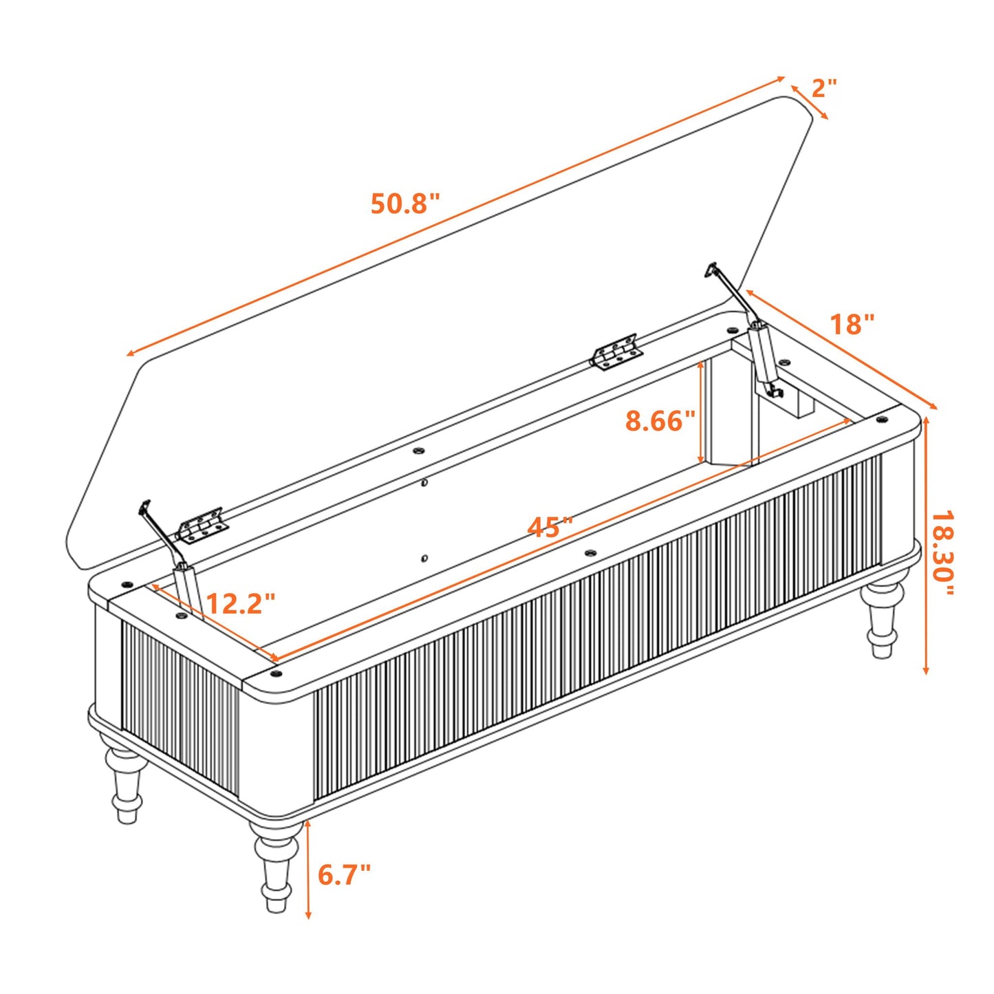 Multi Functional Storage Ottoman Bench