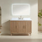 Fully Assembled 48" Freestanding Single Sink Light Coffee Bathroom Vanity