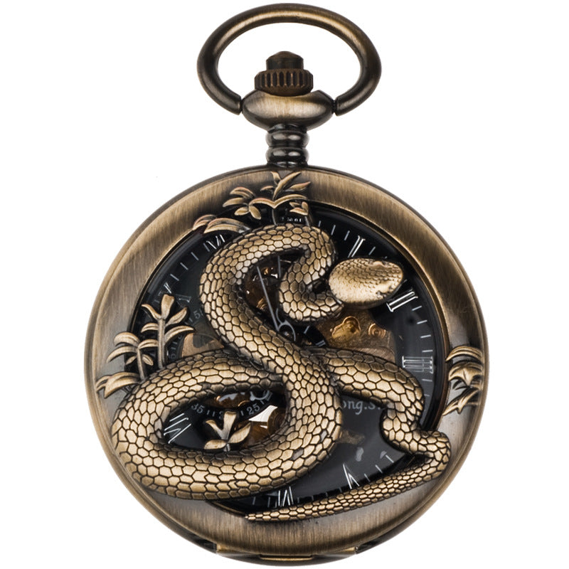 12-zodiac-animal Relief Mechanical Skeleton Watch With Roman Numeral Dial