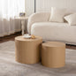 Nesting Coffee Table Set of 2 Round Wooden Tables