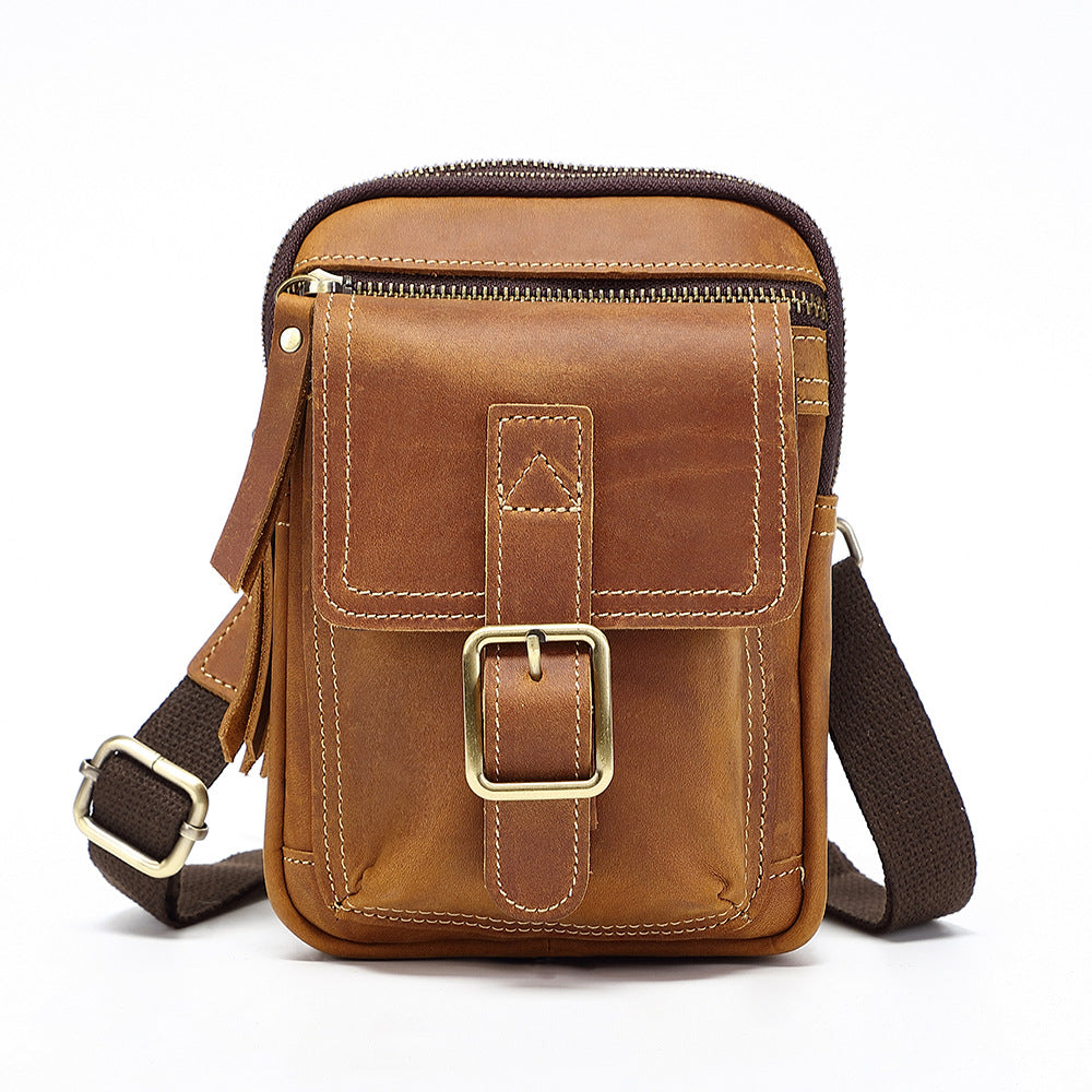Genuine Leather Mens Cowhide Durable Work Belt-Powered Bag