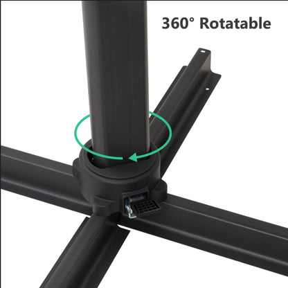 Round Cantilever Patio Umbrella With 360 Rotation & Infinite Tilt Adjustment