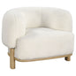 Lawler Upholstered Barrel Back Accent Chair Ivory and Natural