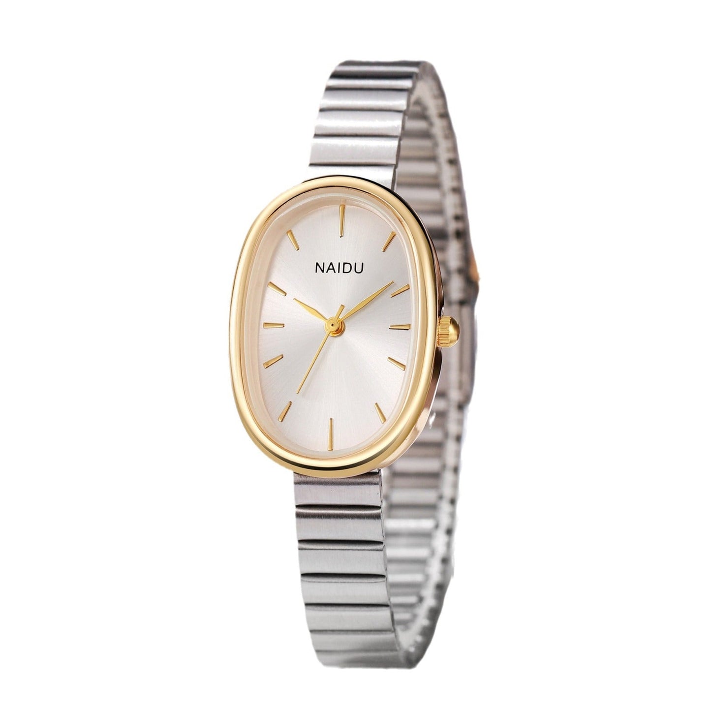 Girls Watch With A Bamboo-link Strap And An Oval Small Dial