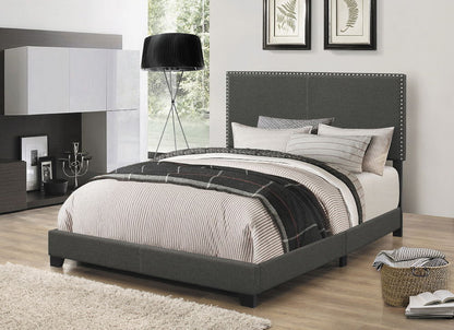 Boyd Upholstered Eastern King Panel Bed Charcoal