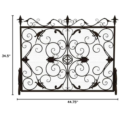Darcie Wrought Iron Fireplace Screen Ornate Design