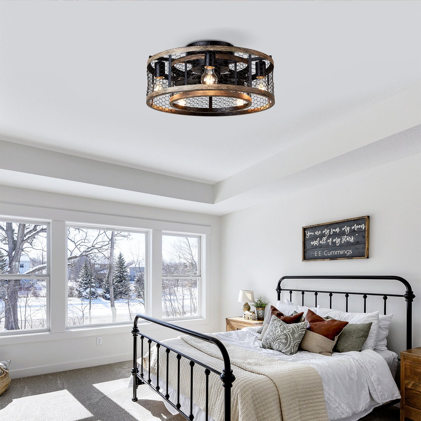 20'' Cage Ceiling Fan With Remote Control