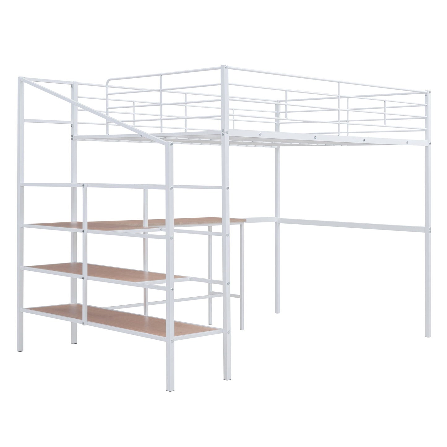 Loft Bed With Desk And Lateral Storage Ladder